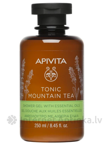APIVITA TONIC MOUNTAIN TEA dušo gelis su eteriniais aliejais ir kalnų arbata, 250 ml | internetaptieka.lv