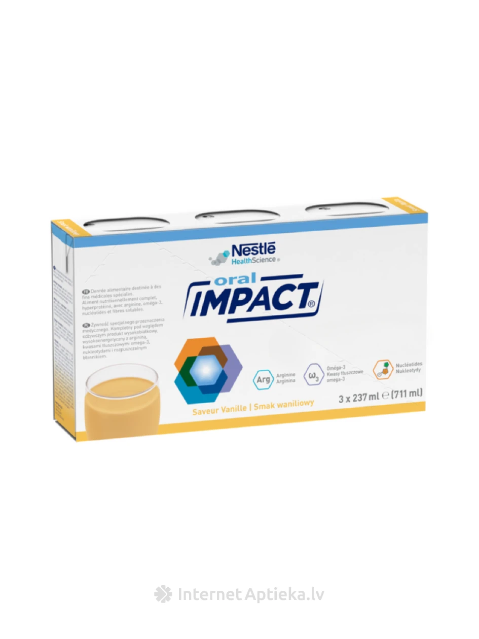 Nestle Impact Oral vanilla Pārtika medicīniskiem nolūkiem, 3x237ml (711ml) | internetaptieka.lv