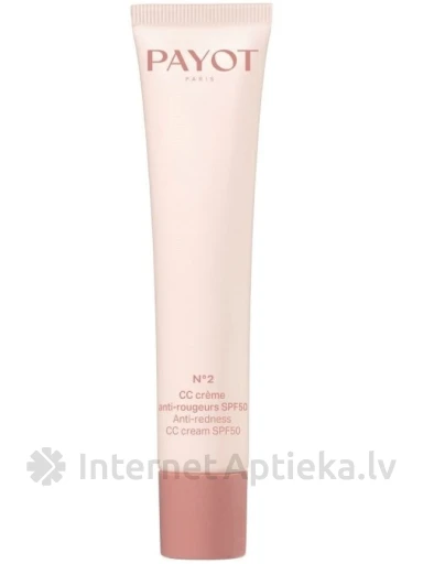 PAYOT Creme N°2 CC Cream Anti-redness SPF 50 sejas krēms, 40 ml | internetaptieka.lv