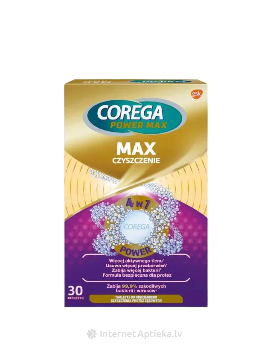 Corega Max Clean protēžu tīrīšanas tabletes, 30 gb. | internetaptieka.lv
