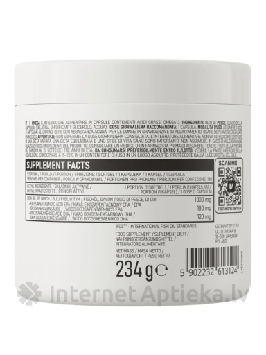 OstroVit Omega-3 kapsulas, 180 gb. | internetaptieka.lv