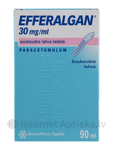 Efferalgan 30мг/мл раствор для детей, 90 мл | internetaptieka.lv