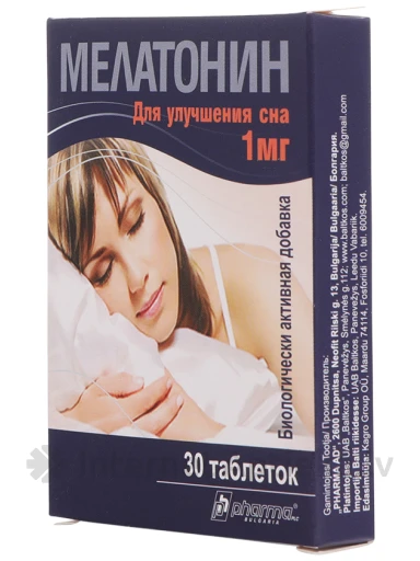 Мелатонин 1 мг, 30 таблеток | internetaptieka.lv