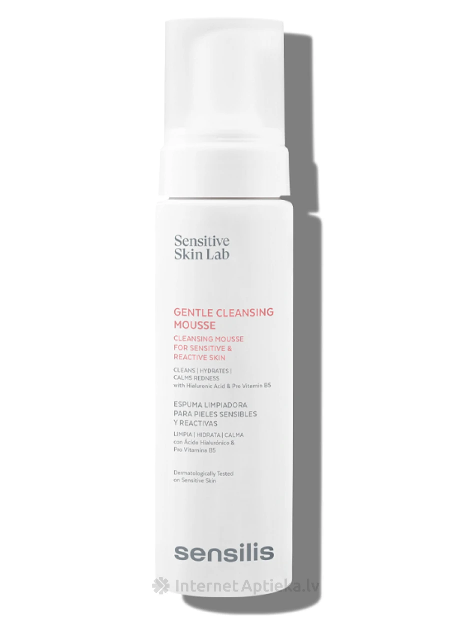 SENSILIS Gentle Cleansing Mousse attīrošas putas jūtīgai ādai, 200 ml | internetaptieka.lv