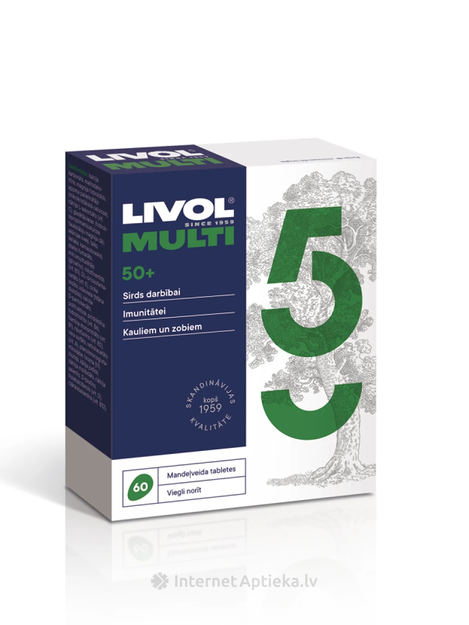 Livol Multi Pieaugušajiem 50+, 60 tabletes | internetaptieka.lv