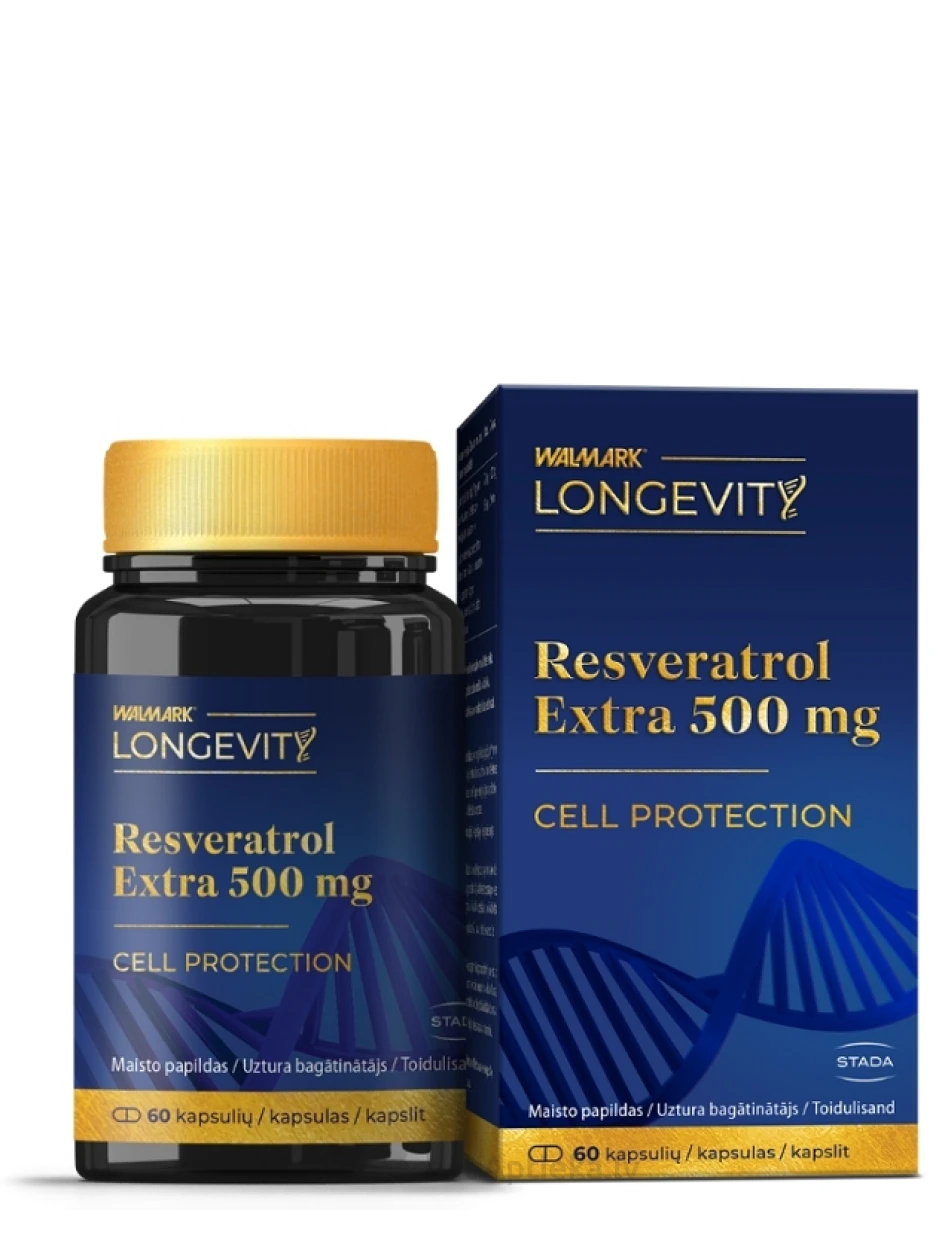 Walmark LONGEVITY Resveratrol Extra 500 mg tabletes, 60 gb. | internetaptieka.lv