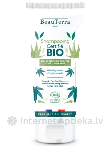 BeauTerra BIO шампунь с экстрактом конопли и алоэ, 75 мл | internetaptieka.lv