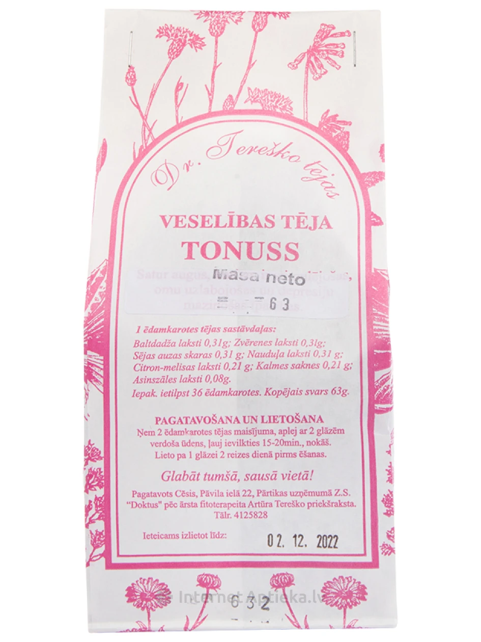 Dr.Tereško Оздоровительный чай тонус, 85 г | internetaptieka.lv
