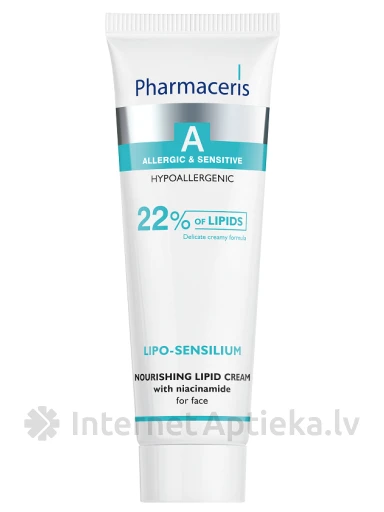 PHARMACERIS A LIPO-SENSILIUM barojošs 22% lipīdu krēms sejai ar niacinamīdu, 50 ml | internetaptieka.lv