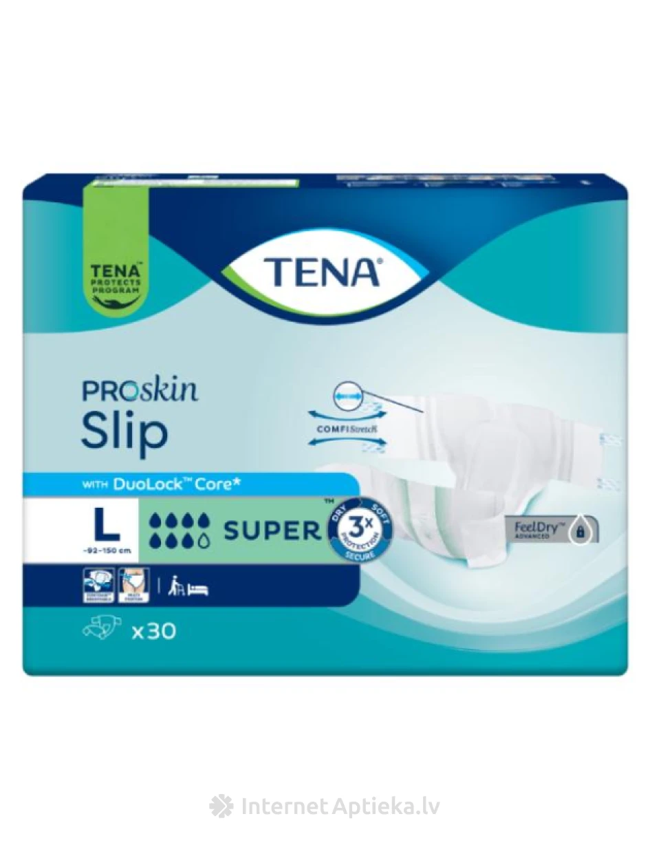 TENA Slip Super L autiņbikses, 30 gb. | internetaptieka.lv