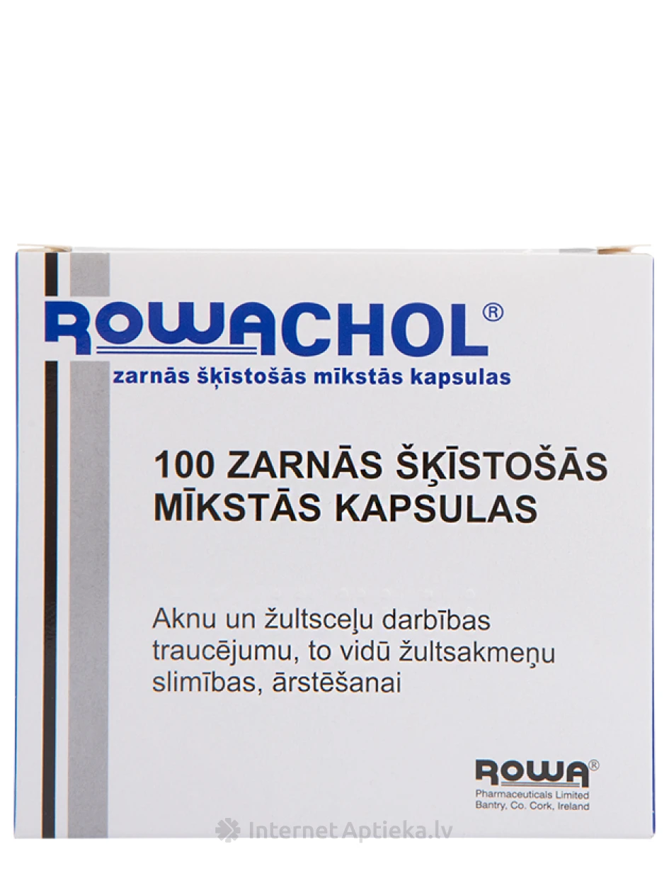 Rowachol, 100 растворимых в кишечнике мягких капсул | internetaptieka.lv