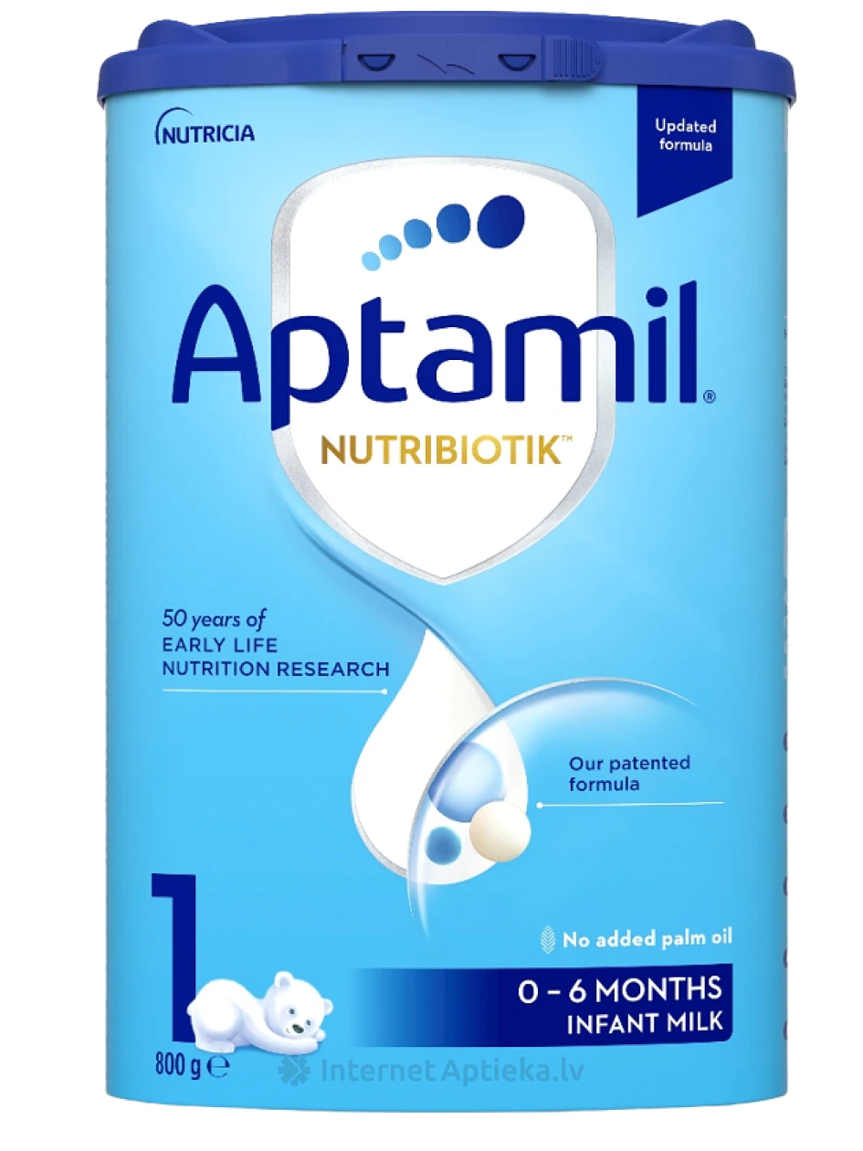 APTAMIL 1 NUTRIBIOTIK Piena maisījums 0-6 mēn., 800 g | internetaptieka.lv