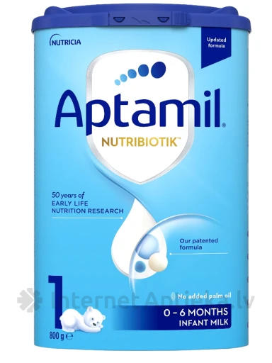 APTAMIL 1 NUTRIBIOTIK Piena maisījums 0-6 mēn., 800 g | internetaptieka.lv