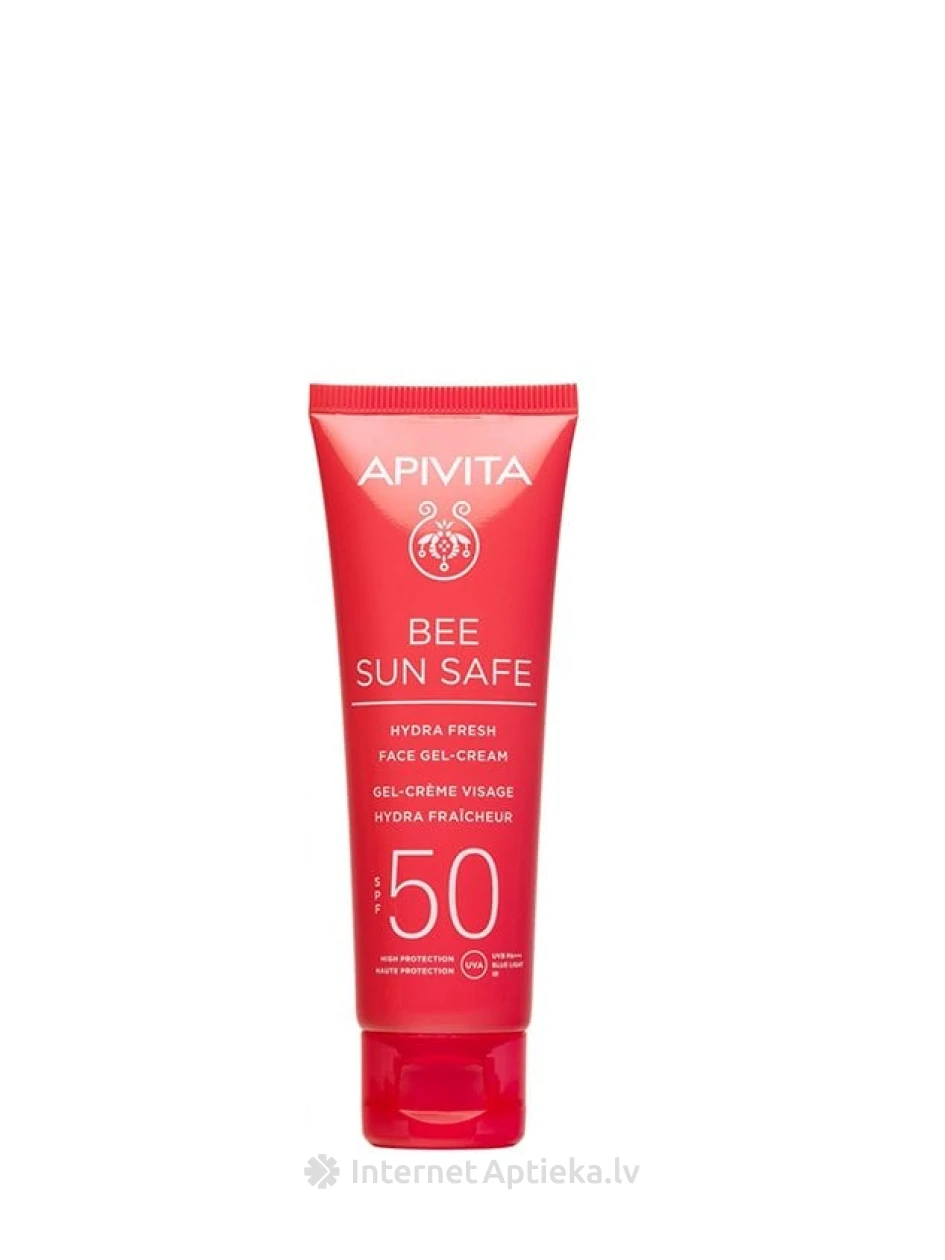 APIVITA BEE SUN SAFE Hydra Fresh veido želė kremas SPF50, 50 ml | internetaptieka.lv