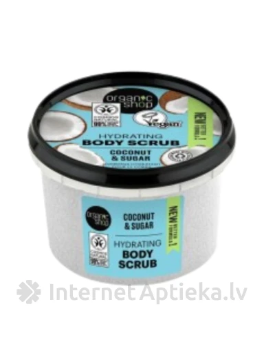 ORGANIC SHOP Drėkinantis kūno šveitiklis kokosų, 250 ml | internetaptieka.lv