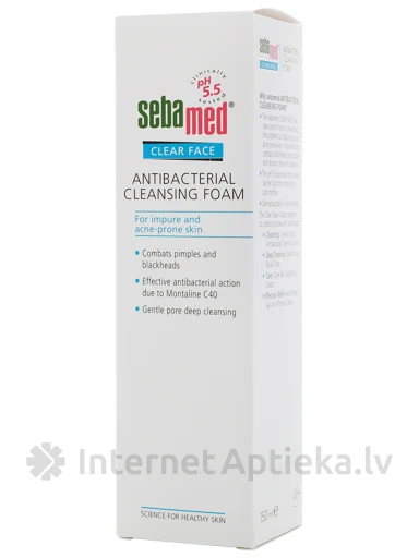 SEBAMED CLEAR FACE antibakteriālas attīrošas putas problemātiskai sejas ādai, 150 ml | internetaptieka.lv