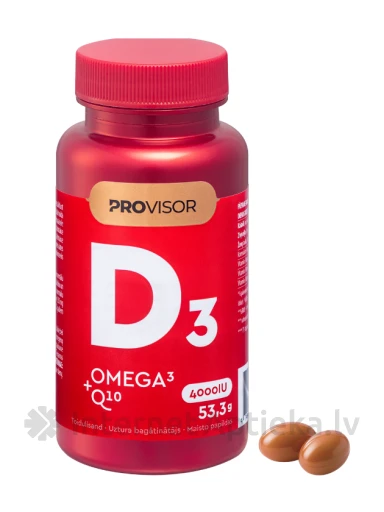 Provisor D Vitamīna 4000IU Omega 3 Q10 kapsulas, 60 gab | internetaptieka.lv