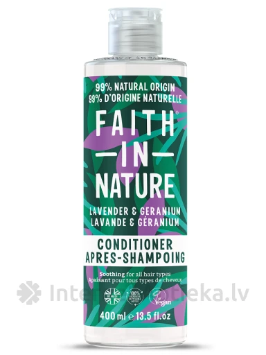FAITH IN NATURE Lavender & Geranium Кондиционер для волос, 400 мл | internetaptieka.lv