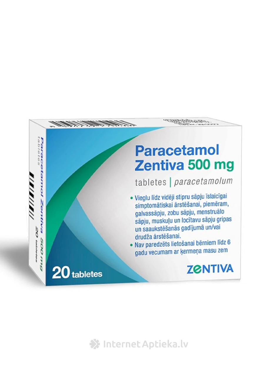 Paracetamol ZTV 500mg, 20 таблеток | internetaptieka.lv