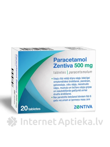 Paracetamol ZTV 500mg, 20 tabletes | internetaptieka.lv
