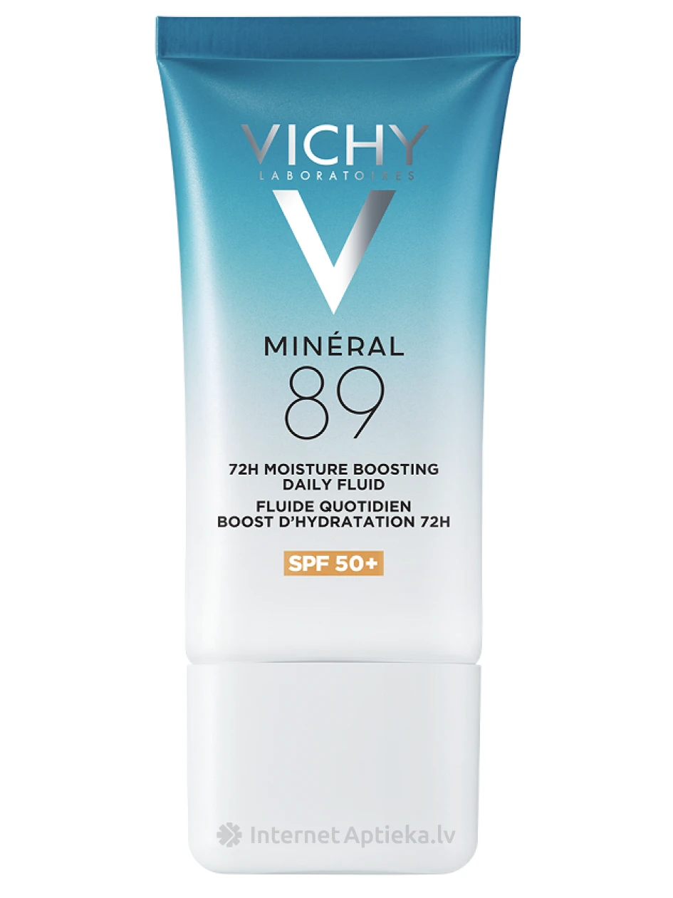 Vichy Mineral 89 Mitrinošs un atjaunojošs krēms-fluīds 72H SPF 50+, 50 ml | internetaptieka.lv