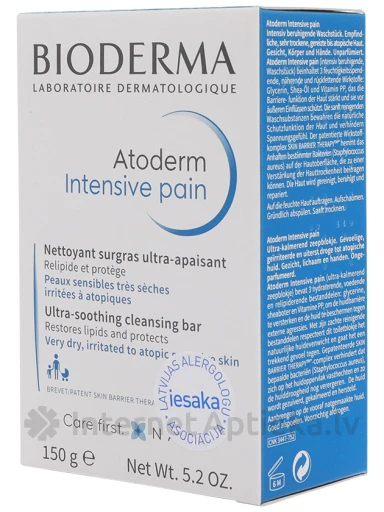 Bioderma Atoderm Intensive Pain ziepes īpaši nomierinošas, 150 g | internetaptieka.lv