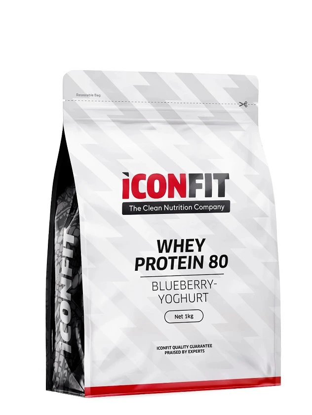 ICONFIT Whey Protein 80 Blueberry-Yoghurt pulveris, 1000 g