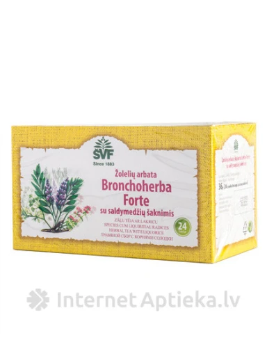 Tēja Bronchoherba Forte ar lakricu, 1.5g, 24 paciņas | internetaptieka.lv
