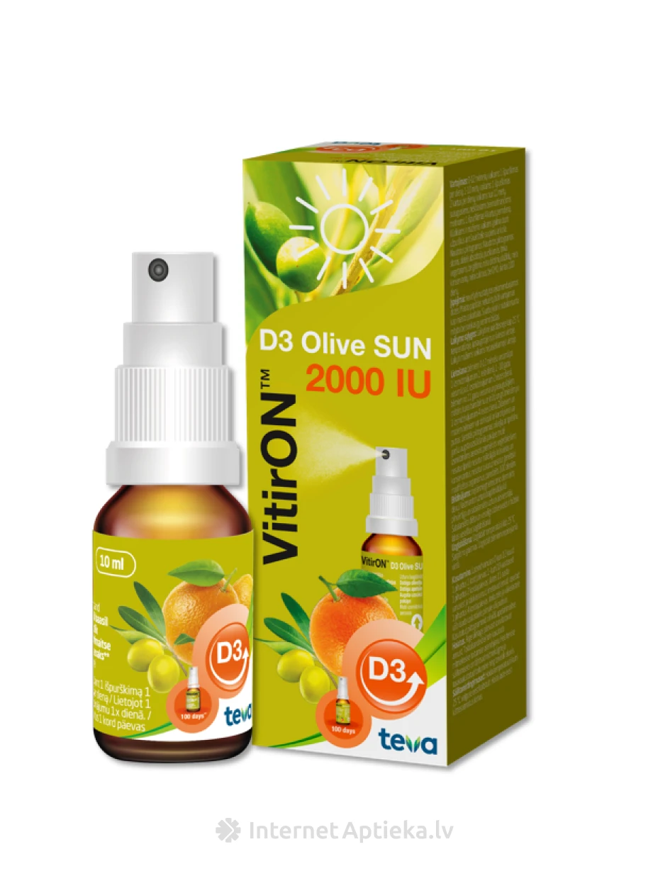 VitirON D3 Olive SUN 2000IU pihusti, 10 ml | internetaptieka.lv