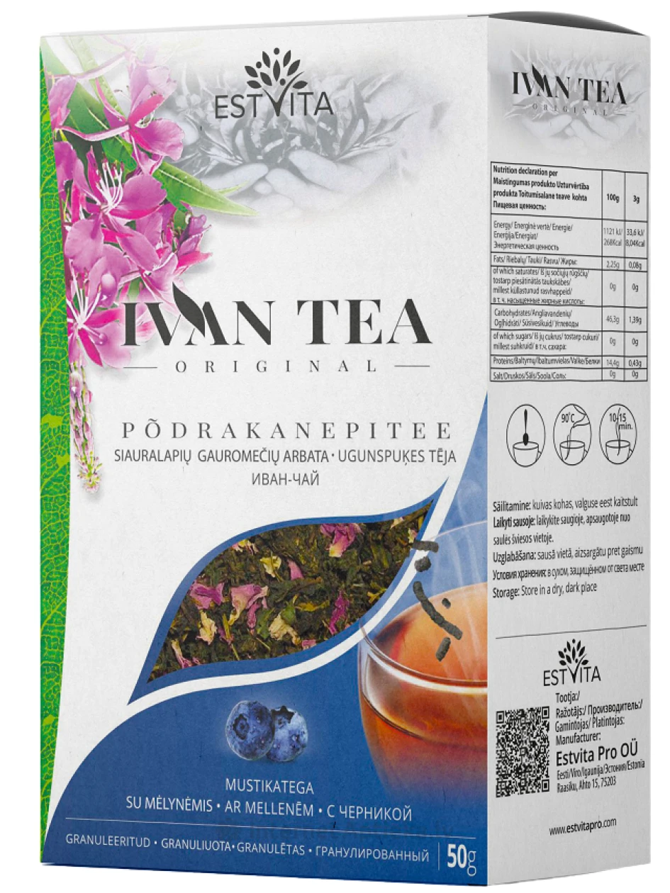 Firefly granuleeritud tee mustikatega, 50 g | internetaptieka.lv