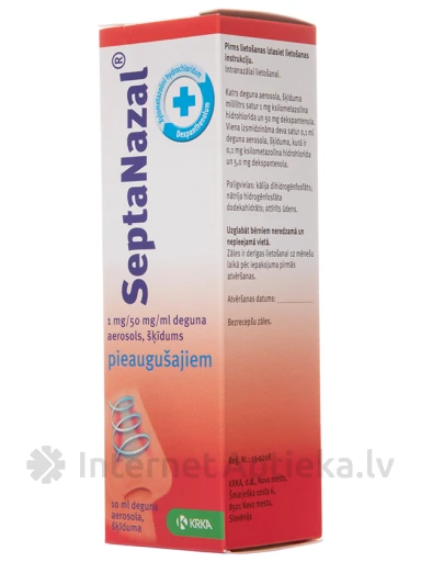 Septanazal ninasprei täiskasvanutele, 10 ml | internetaptieka.lv