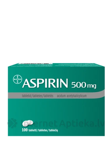 Aspirin 500 mg (aspirīns), 100 tabletes | internetaptieka.lv