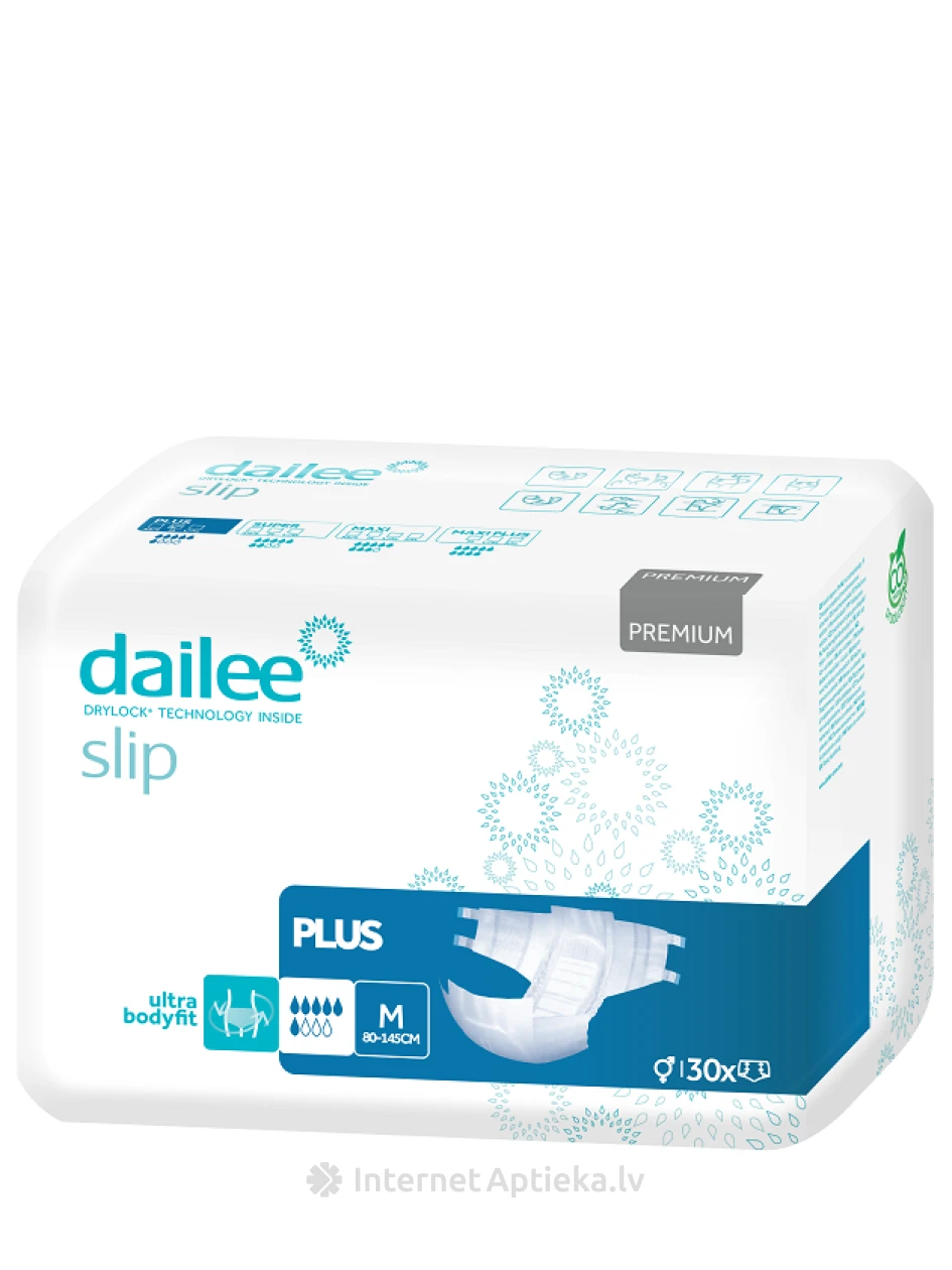Dailee Slip Premium plus подгузники M размер, 30 шт. | internetaptieka.lv