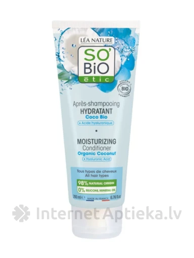 So Bio Organiskais mitrinošais kondicionieris ar kokosriekstu, 200 ml | internetaptieka.lv