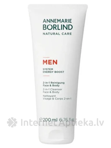 Annemarie Borlind Men System Energy Boost 2in1 attīrošs līdzeklis, 200 ml | internetaptieka.lv