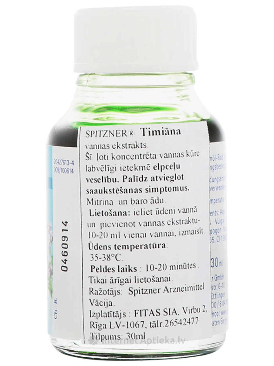 Spitzner vannas eļļa ar timiānu, 30 ml | internetaptieka.lv