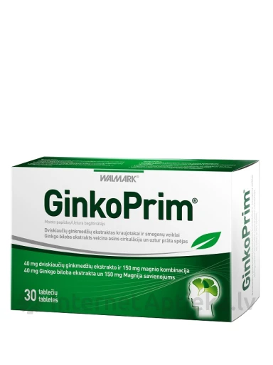 Walmark GinkoPrim 40 mg, 30 tabletti | internetaptieka.lv
