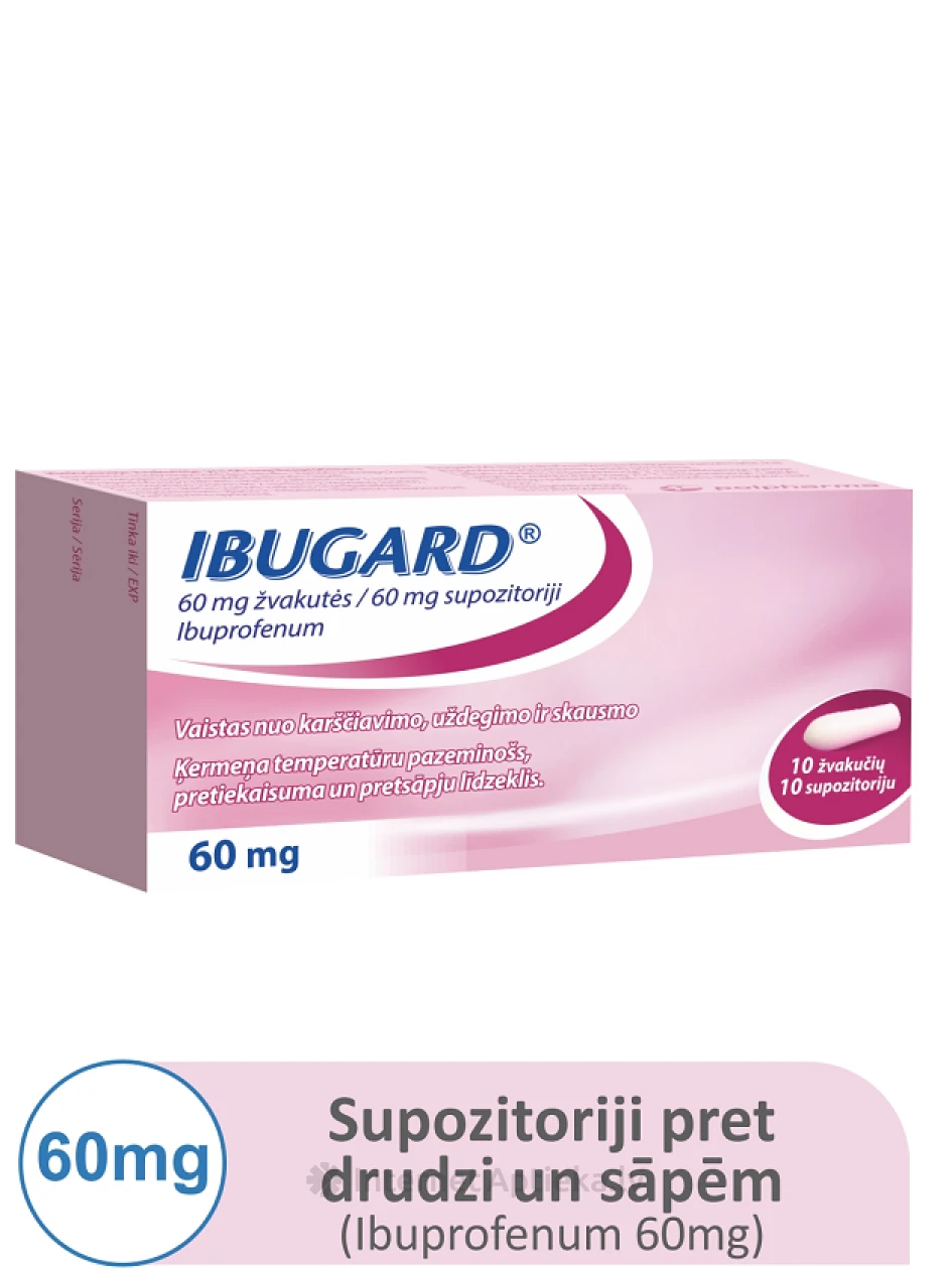 Ibugard 60 mg, 10 suposiiti | internetaptieka.lv