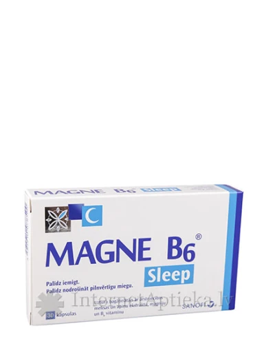 Magne B6 Sleep (магний B6) 50 мг, 30 капсул | internetaptieka.lv