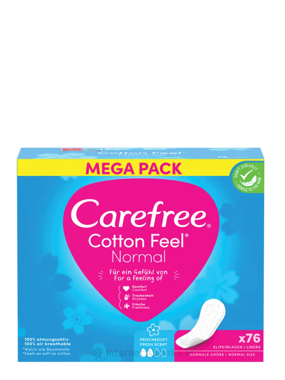 CAREFREE "Cotton Feel Normal" Fresh Igapäevased lisad, 76 tk. | internetaptieka.lv