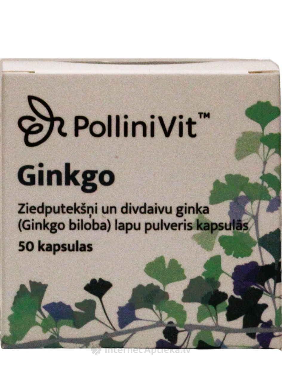 Pollinivit ginkgo, 50 капсул | internetaptieka.lv