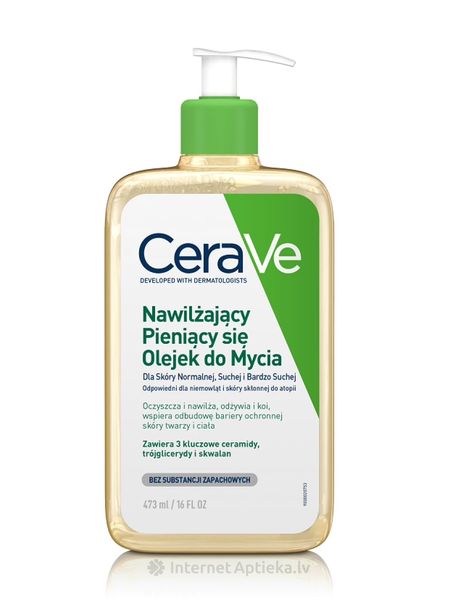CeraVe масло-пенка для умывания нормальной, сухой и очень сухой кожи, 473 мл | internetaptieka.lv