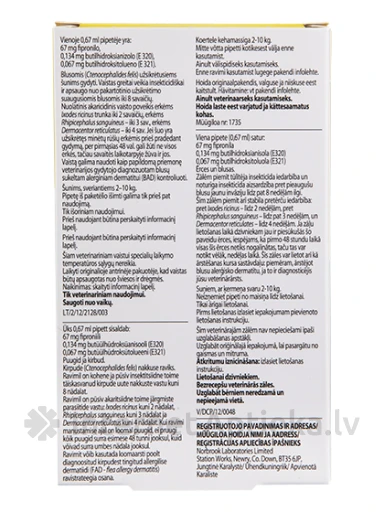 Pestigon капельный раствор от блох и клещей для собак 2-10 кг, 3 шт. | internetaptieka.lv