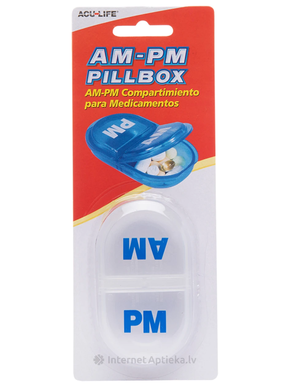 Коробочка-памятка для лекарств на каждый день - овальная, 2 отделения, 1 шт. | internetaptieka.lv