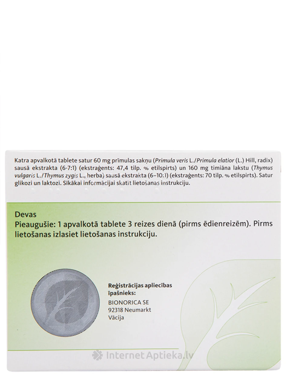 Mucopret 60mg/160mg, 20 apvalkotās tabletes | internetaptieka.lv