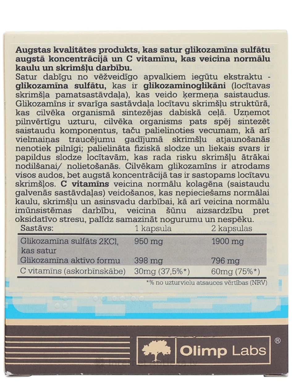 Olimp Labs GOLD GLUCOSAMINE 1000 kapslit, 120 tk. | internetaptieka.lv