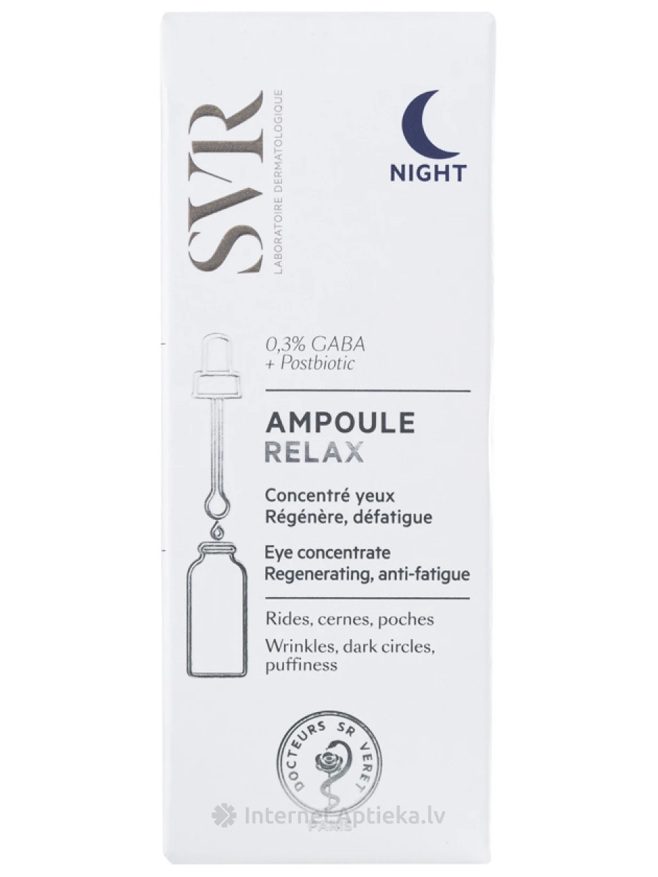 SVR Ampoule Relax Night Eyes Contour ööseerum, 15 ml | internetaptieka.lv