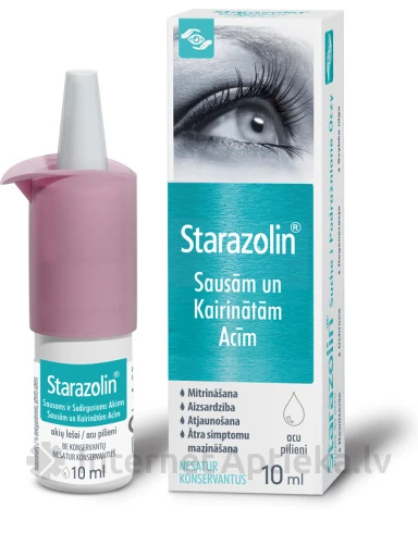 Starazolin sausām un kairinātām acīm pilieni, 10 ml | internetaptieka.lv