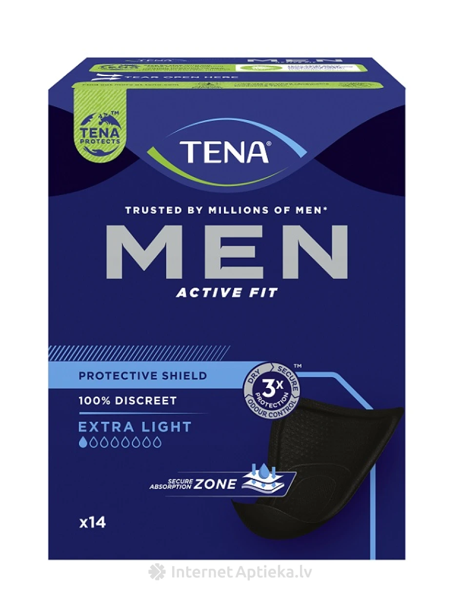 Tena Men Protective Shield Level vīriešu ieliktnīši, 14 gb. | internetaptieka.lv