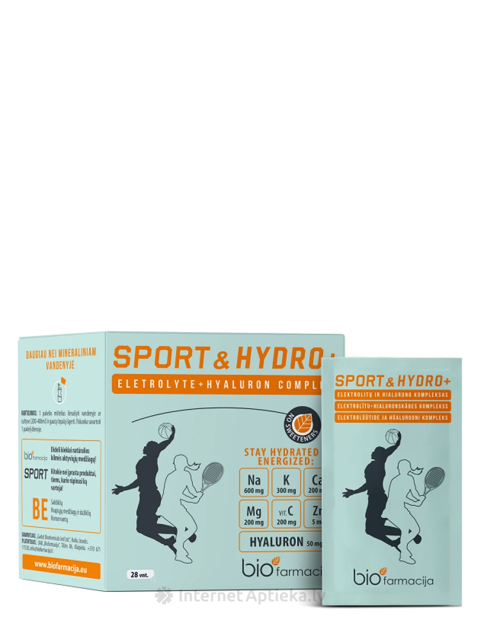 Biofarmacija BIO Sport&Hydro+ pulveris, 28 paciņas | internetaptieka.lv